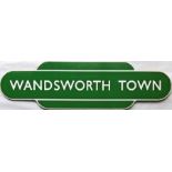 British Railways, Southern Region enamel TOTEM SIGN from Wandsworth Town, an ex-LSWR station between