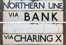 Pair of London Underground 1938 Tube Stock CAB DESTINATION PLATES, the first an enamel example: '