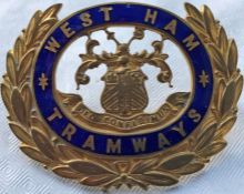 West Ham Corporation Tramways CAP BADGE issued to tram drivers and conductors in the pre-London