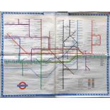 1949 London Underground quad-royal POSTER MAP by H C Beck 'London Transport Railways'. Print-code