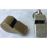 Pair of pre-Grouping railway 'Thunderer' WHISTLES, the first marked 'G N Ry' (Great Northern