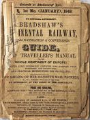 1848 (January) BRADSHAW'S CONTINENTAL RAILWAY GUIDE. 166pp booklet with fold-out maps of the