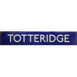 London Underground enamel PLATFORM SIGN from Totteridge station on the Northern Line. This ex-LNER