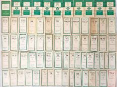 Large quantity (69) of 1950s London Transport Green Line Coaches TIMETABLE LEAFLETS for individual