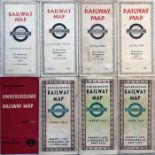 Selection (8) of 1930s London Underground POCKET MAPS comprising Beck diagrams No 2 1934 (lightly-