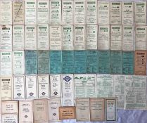 Quantity (55) of mainly 1930s Green Line Coaches TIMETABLE LEAFLETS etc. A majority of the