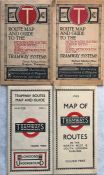 Selection (4) of Underground Group Tramways POCKET MAPS comprising 2 x c1914/15 issues (small detail
