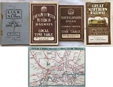 Selection (4) of early railway TIMETABLE BOOKLETS comprising 1911 London & North Western & North