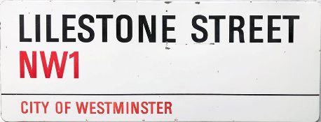 1980s City of Westminster enamel STREET SIGN from Lilestone Street, NW1, a residential street in
