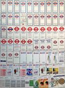 Quantity (70+) of London Underground diagrammatic, card POCKET MAPS dated from 1960-2005. Nearly all