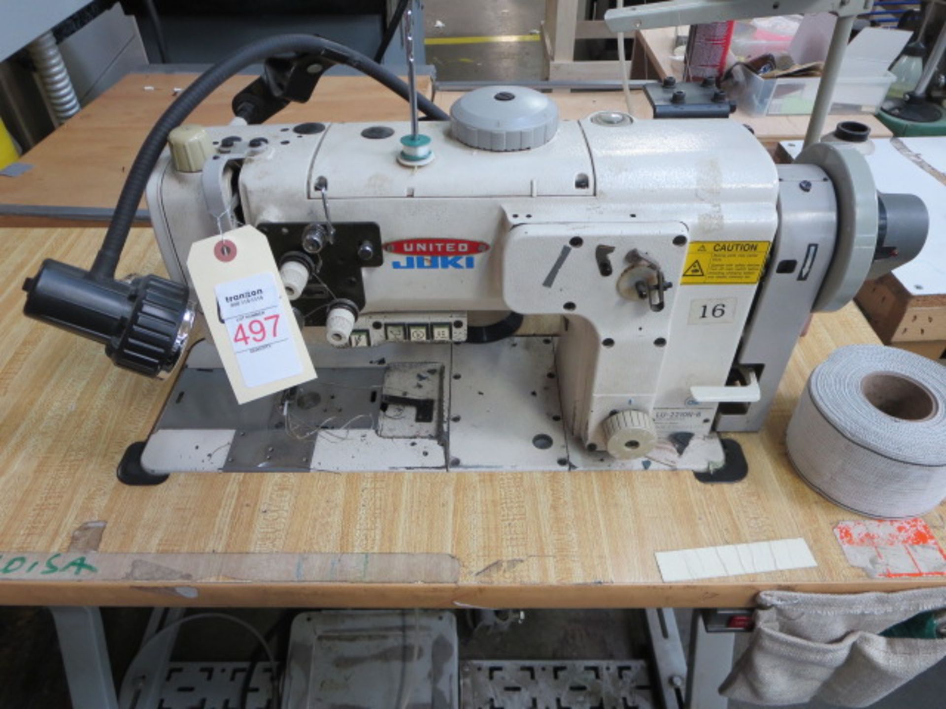 United Leather Sewing Machine, model Lu-2210N-6, Includes Contents of Sewing Station