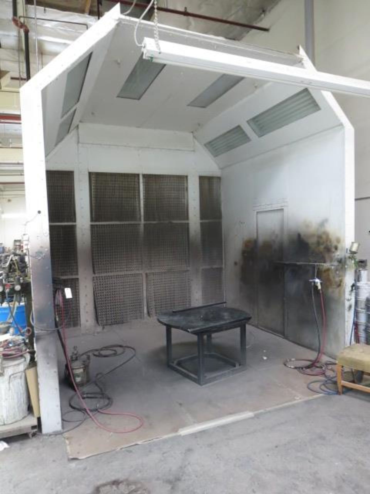 Spray Booth, Binks Floor Type, model CA-528-T, 11ft.6in.W x 24ft.L x 12ft.H, With (6) 36 x 36