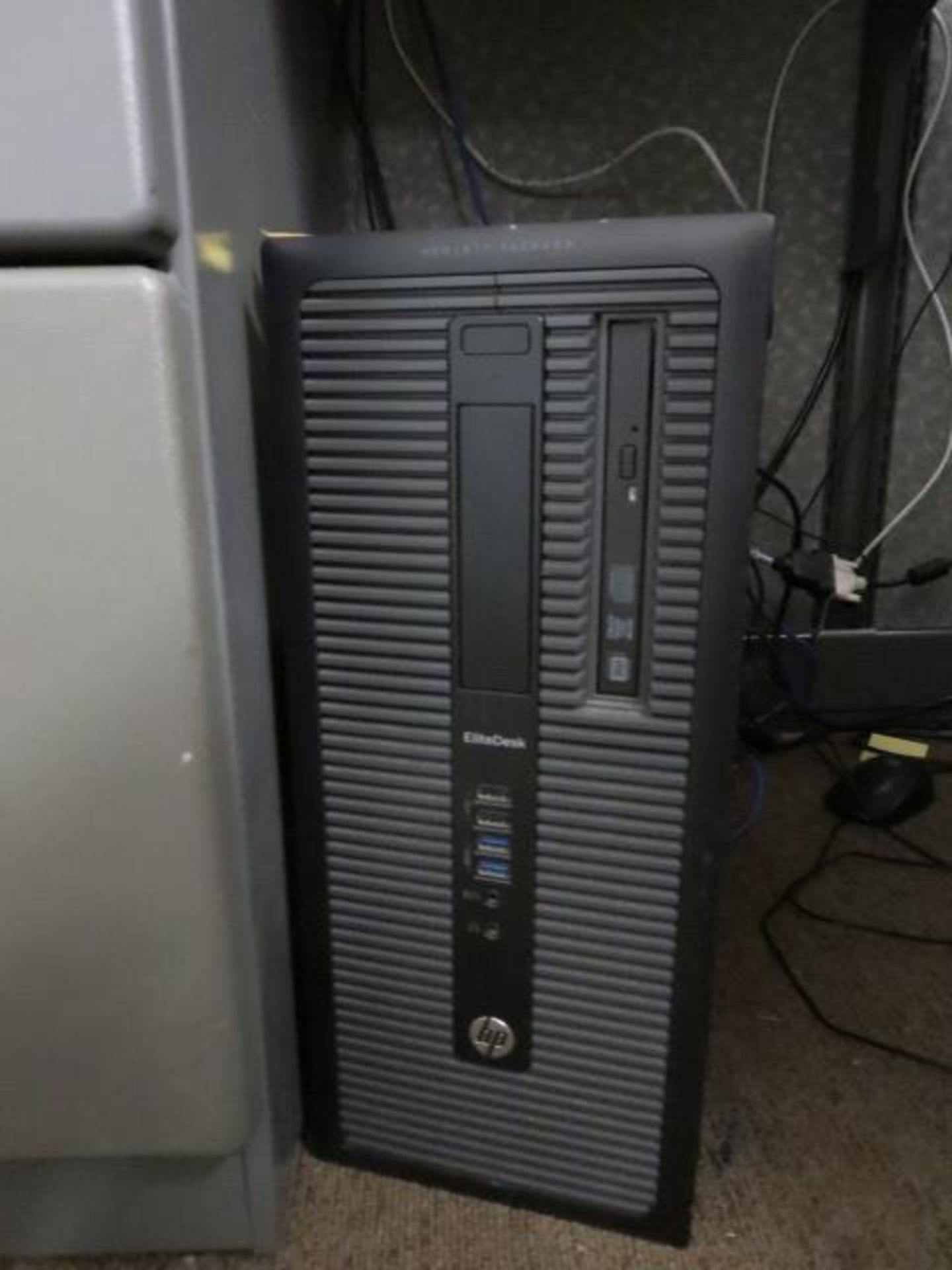HP Elite Desk CPU, with (2) Viewsonic 22in. Monitors