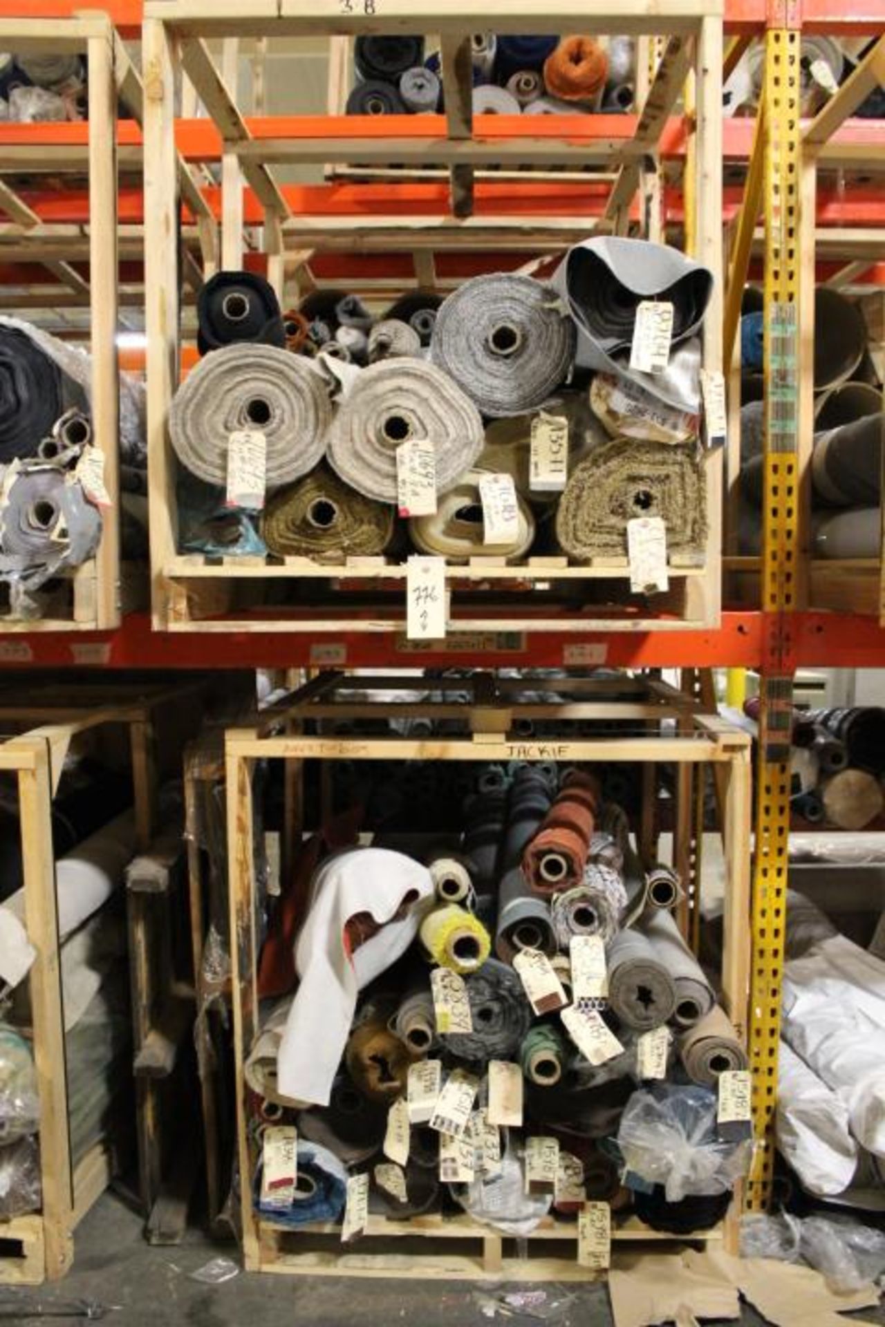 Lot of Assorted Rolls of Various Fabrics and Materials