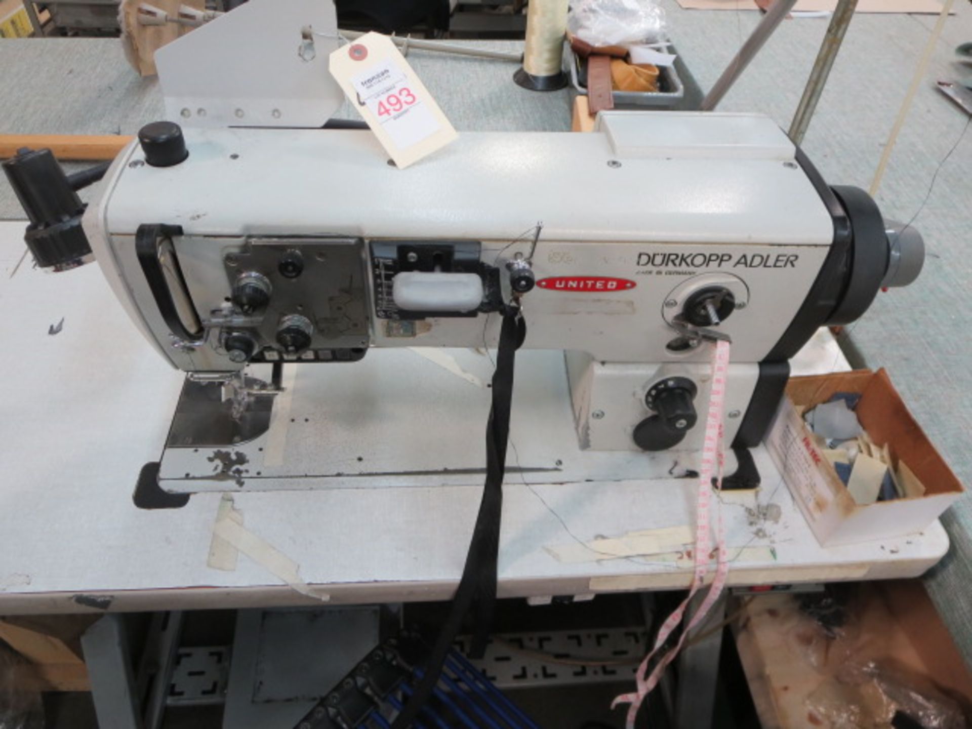 United Leather Sewing Machine, model UNI 567, Includes Contents of Sewing Station