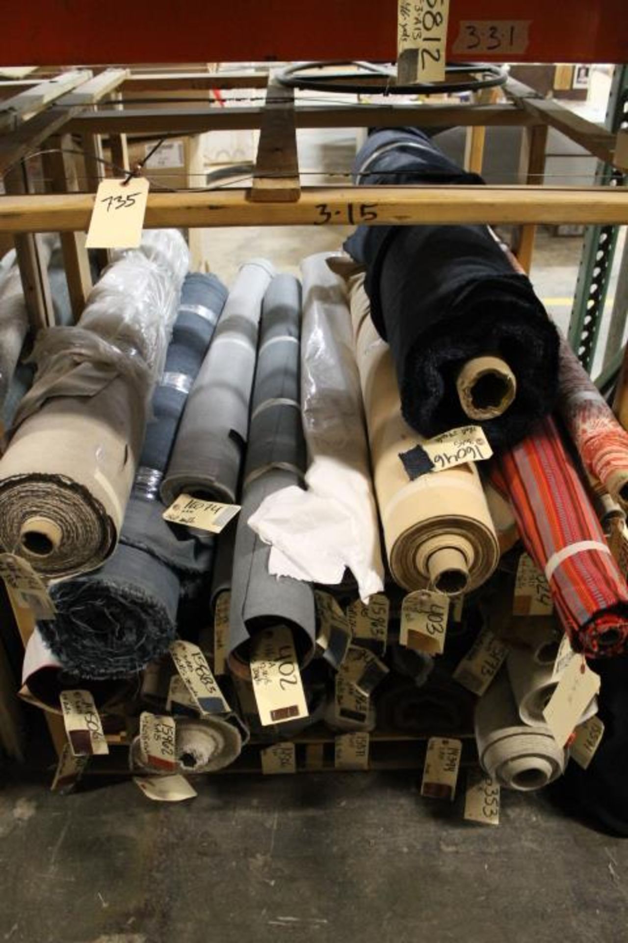 Lot of Assorted Rolls of Various Fabrics and Materials