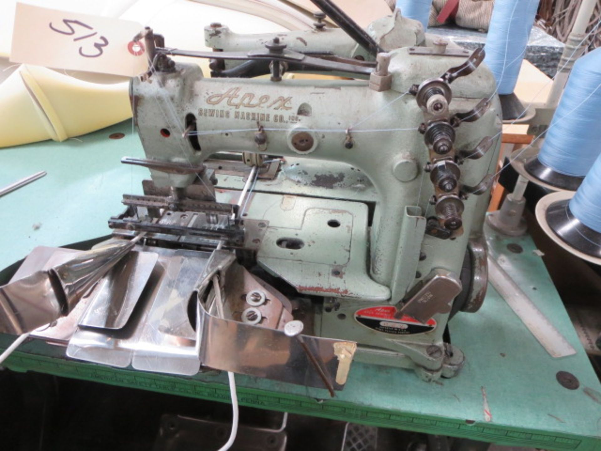 Apex Piping Sewing Machine, model C.B.Z, Includes Contents of Sewing Station