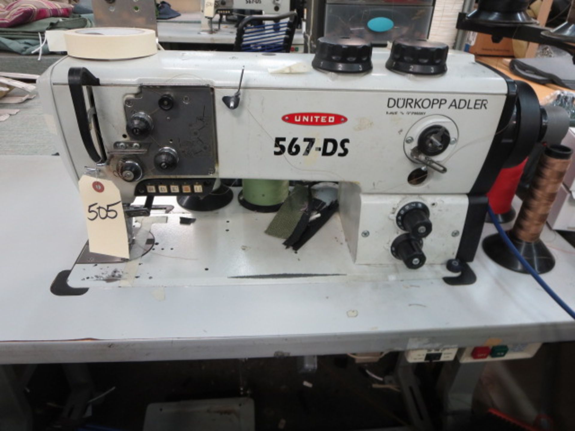 United Leather Sewing Machine, model UNI 567 DS, Includes Contents of Sewing Station