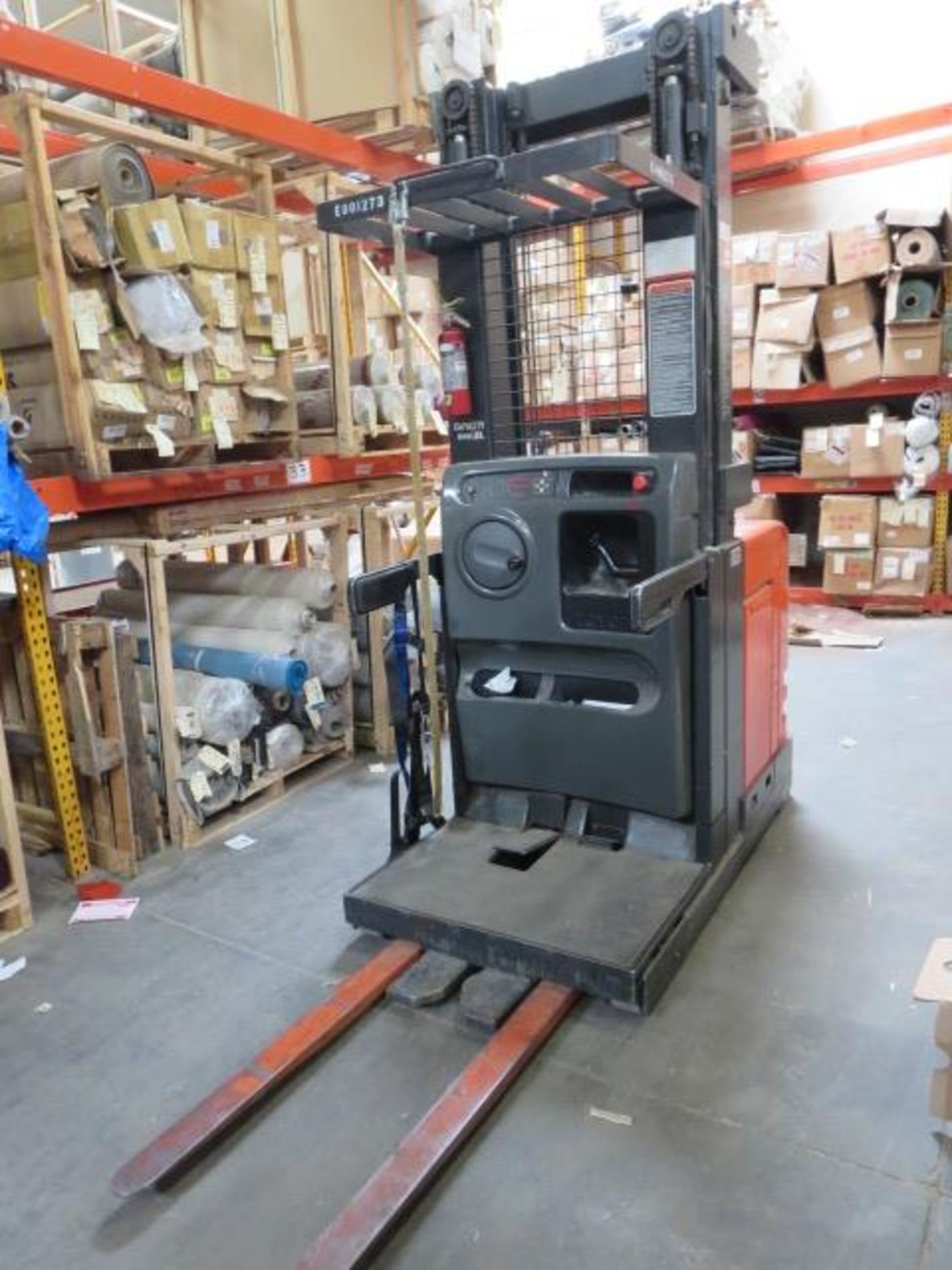 Toyota 3000LB Cap Electric Standup Forklift/Picker, model 6BPU15, 12566 Hours; removal on March - Image 4 of 7