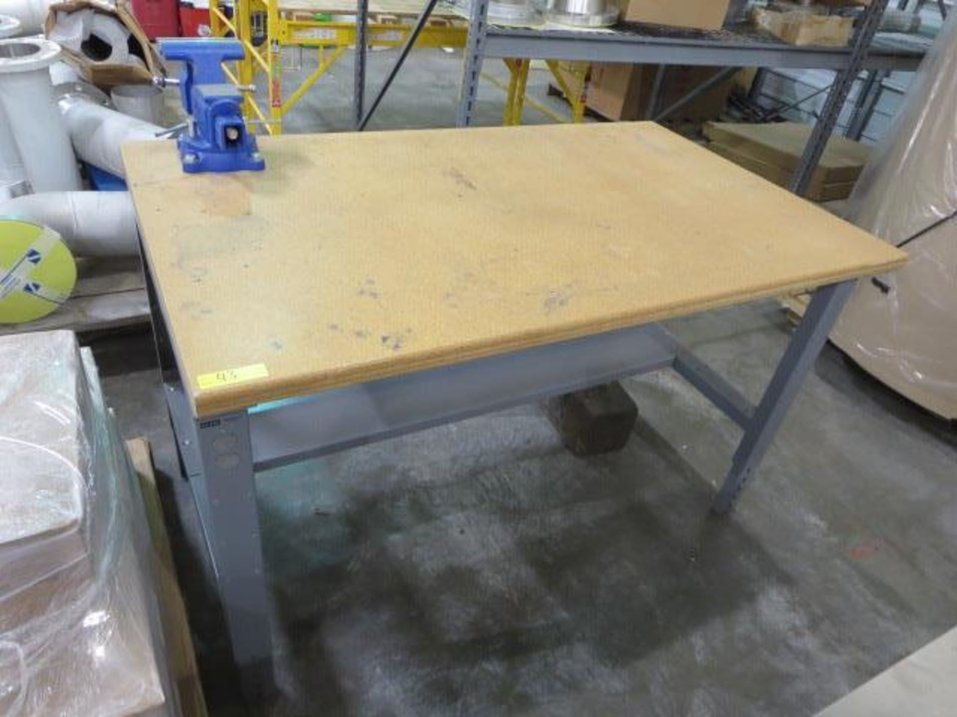 Shop Table w/ Vice Approx 4'