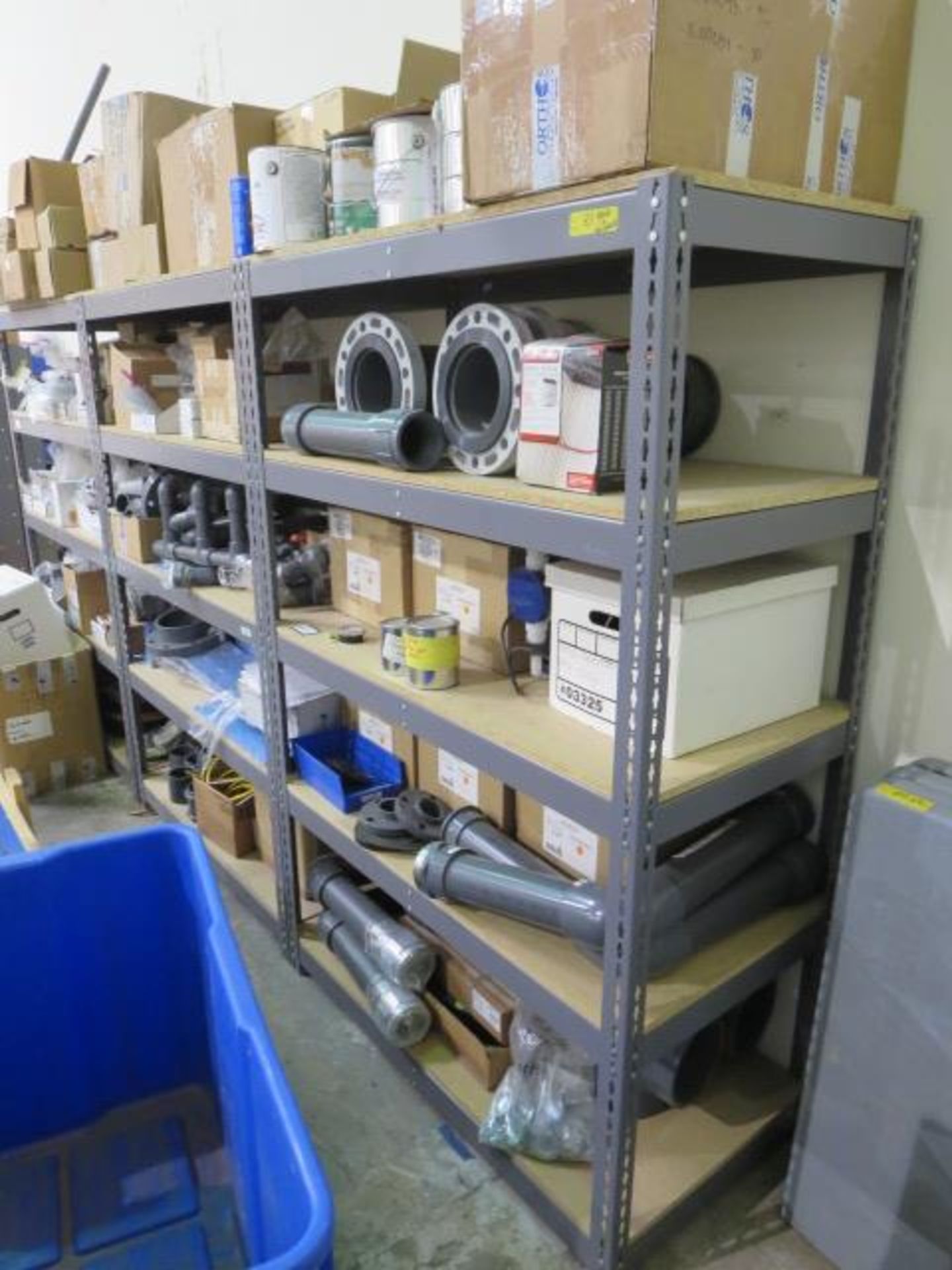 Racks w/ Contents, Parts, Piping, Hardware, 3 Racks Approx (400) PCS