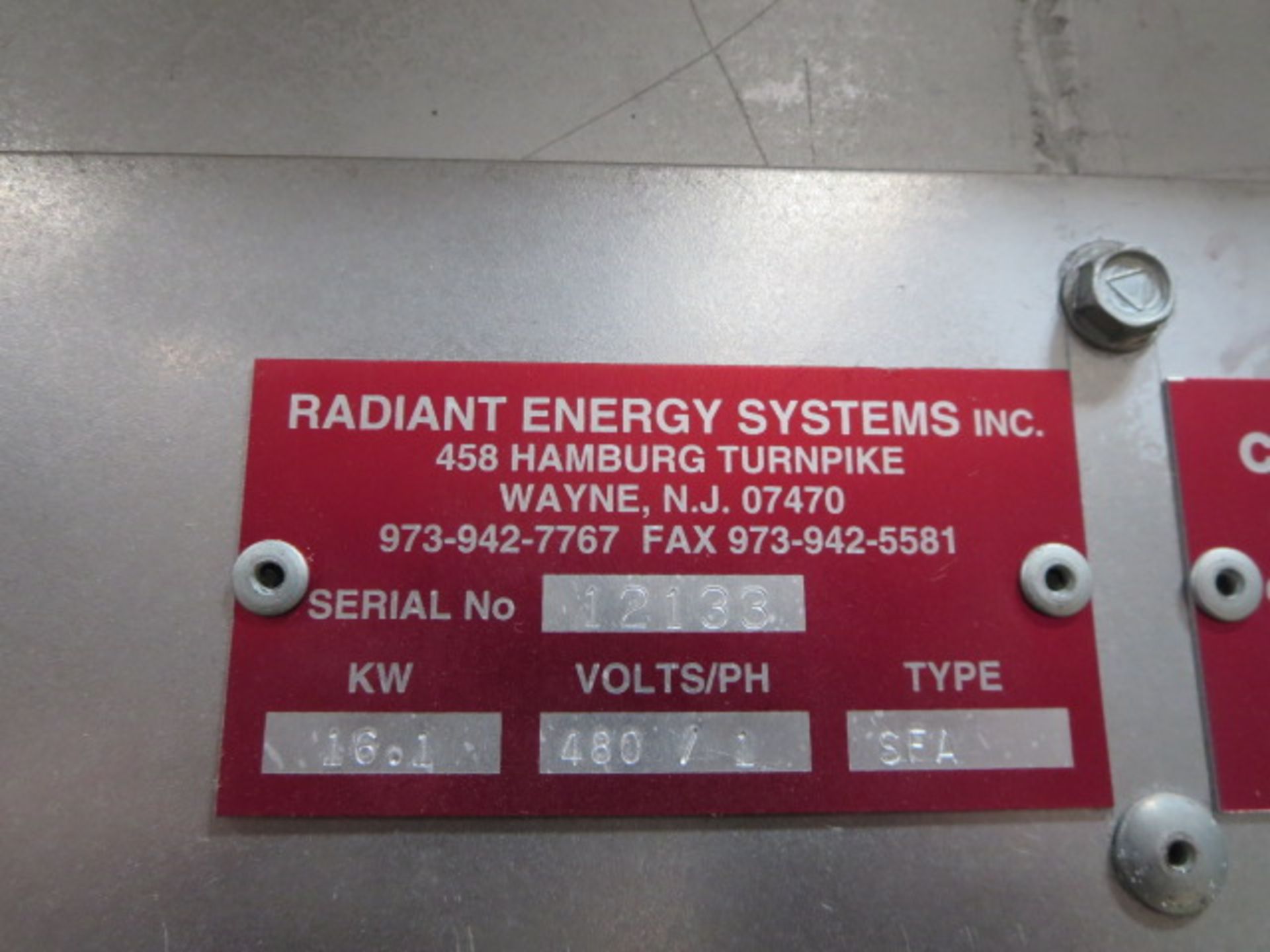 Radiant Inc. Curing Machine, sn 12133 - Image 4 of 4