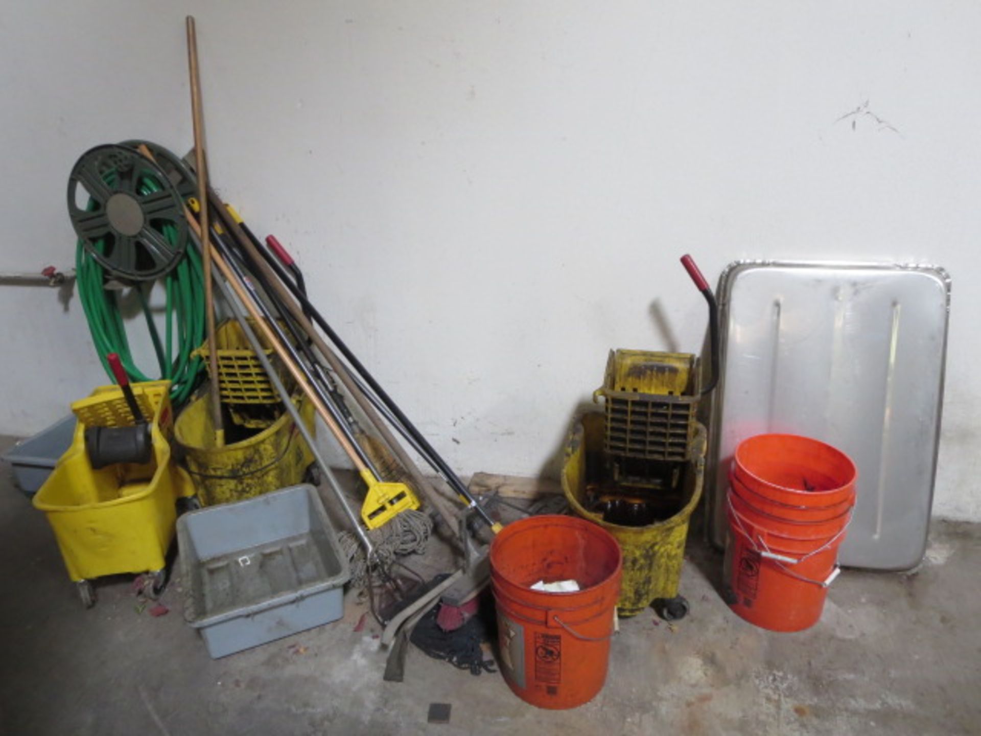 Lot of Janitorial Supplies, Includes Metal Racks - Image 3 of 4