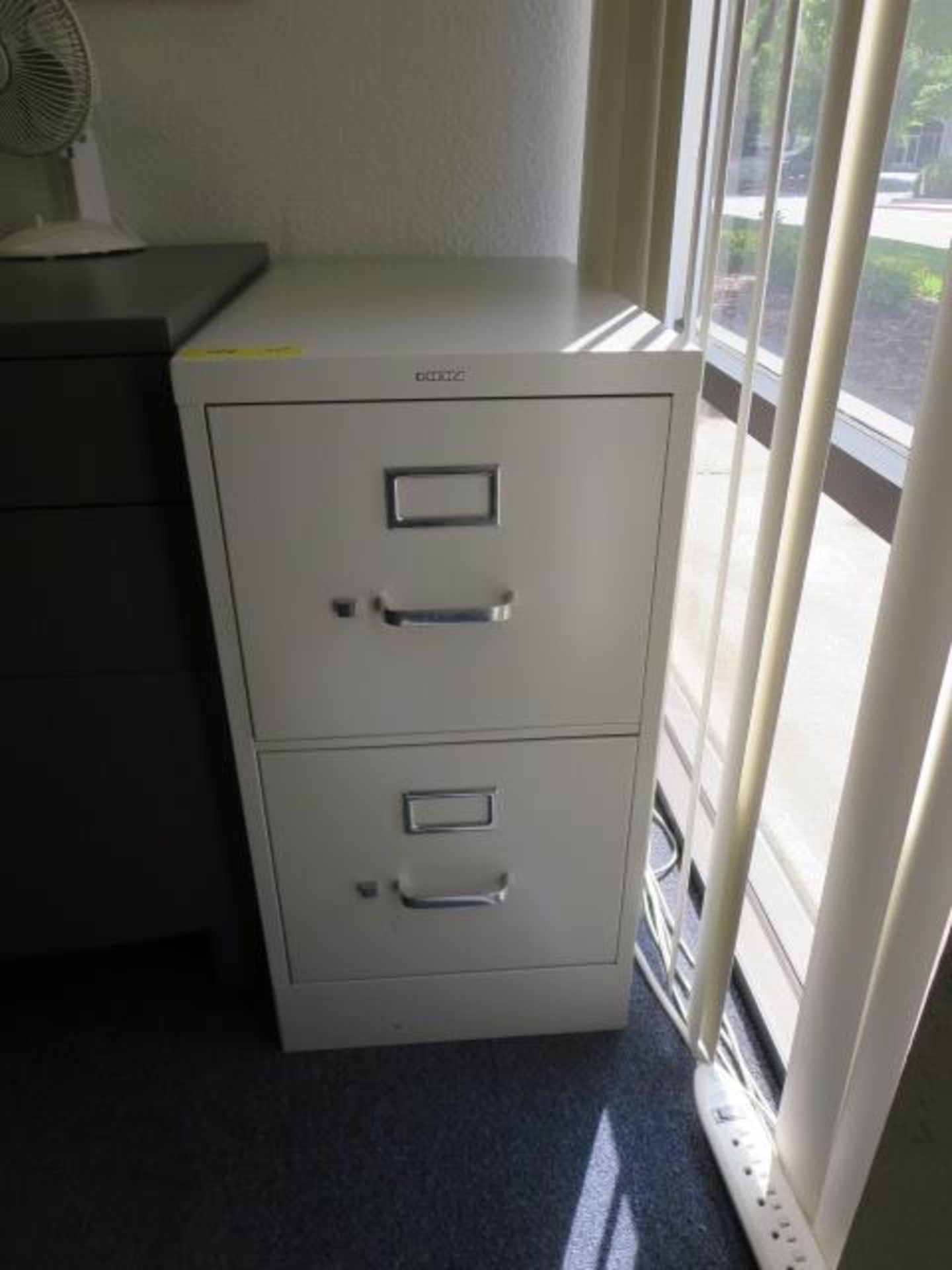 Lot of Hon 2 Drawer Verticle File Cabinet and Metal Book Case