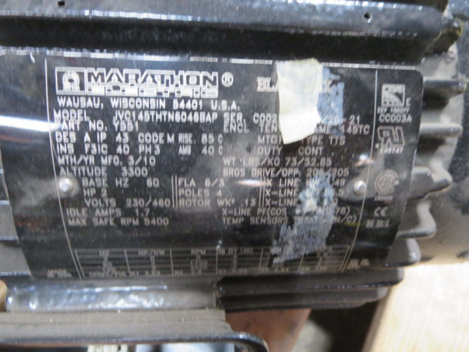 Marathon Max Guard Inverter Duty Motor, 3 Phase, 120Hz - Image 2 of 2