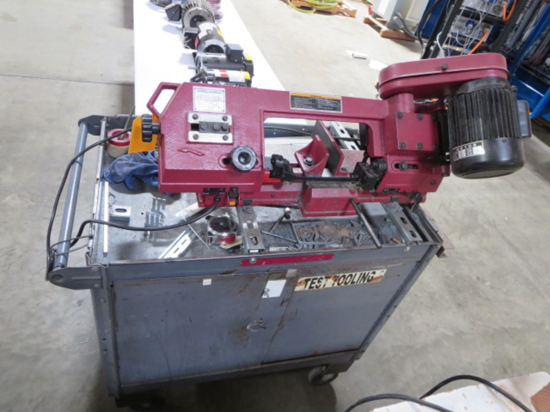 Central Machinery Horizontal/Vertical Metal Cutting Band Saw, model 93762, Includes Rolling Cart
