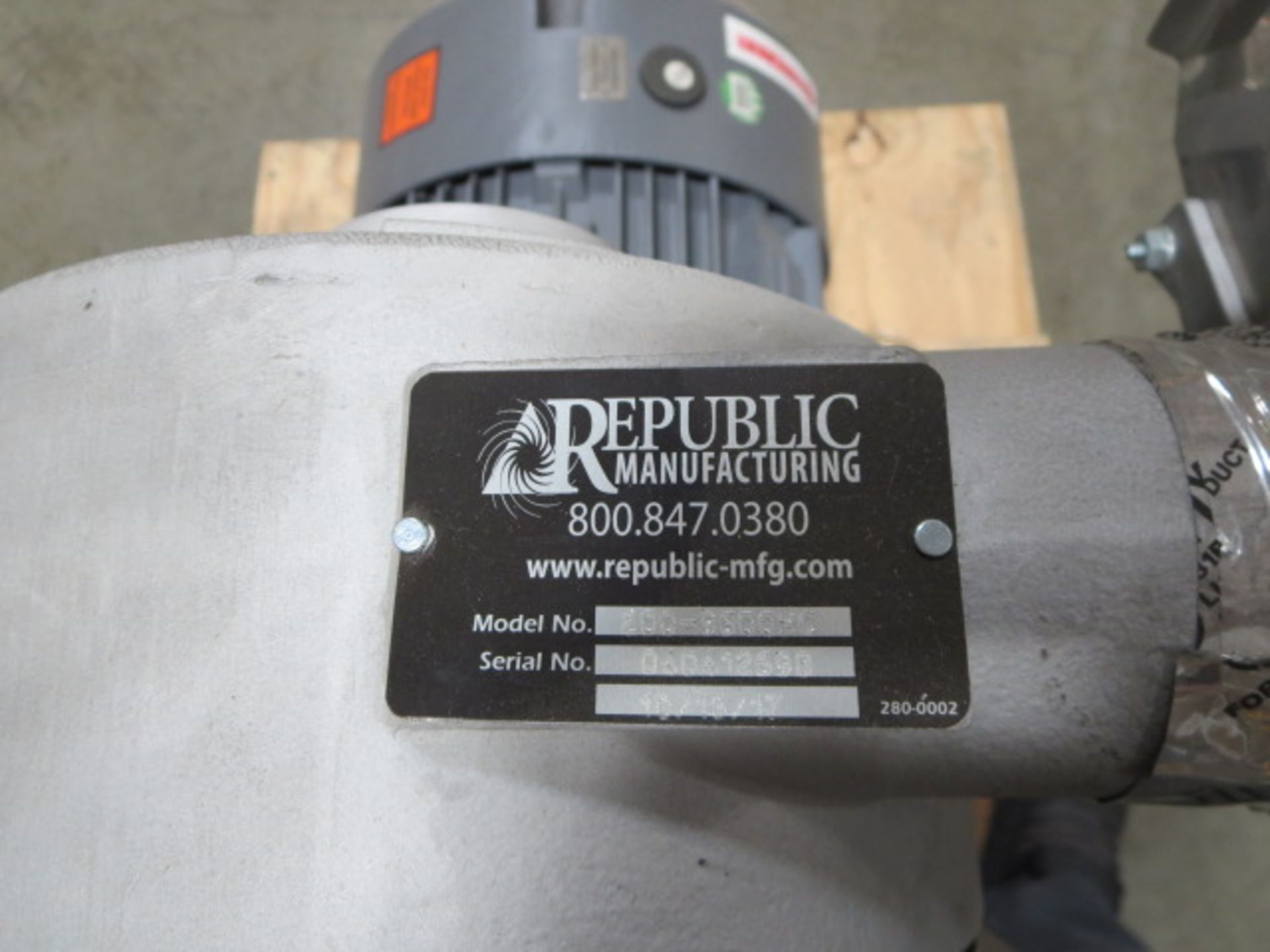 Republic Manufacturing Motor and Blower, model 200-9600HC - Image 3 of 4