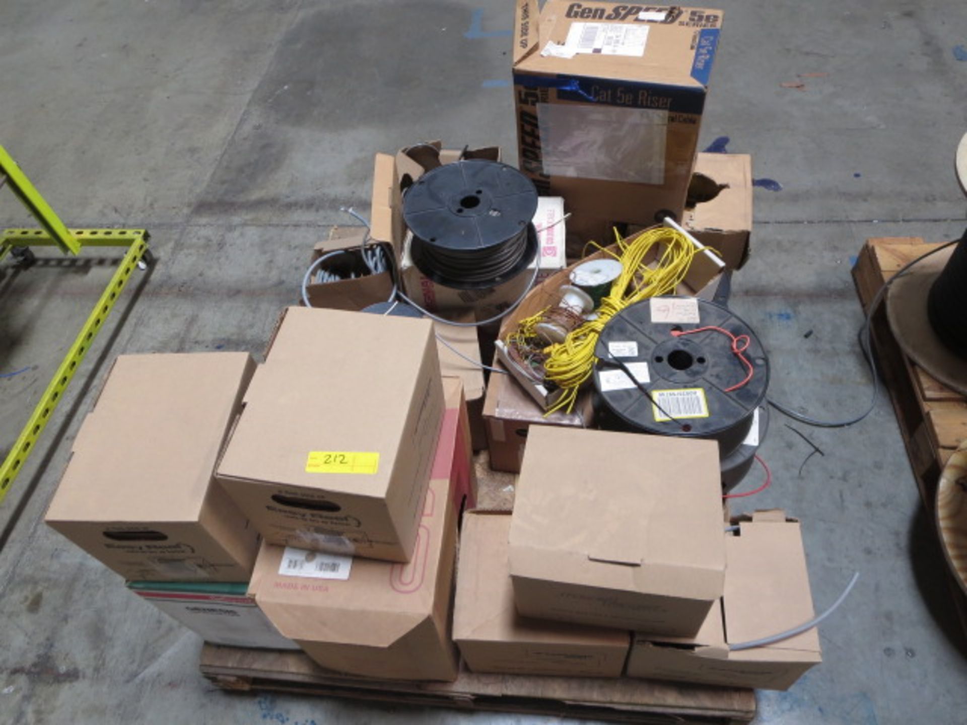 Lot of Partial Spools of Assorted Wires, Contents of Pallet