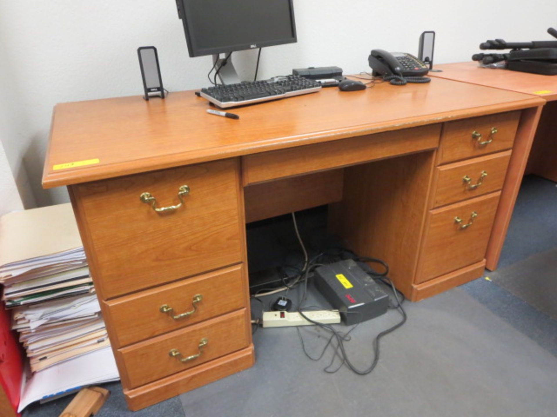 Double Pedestal Wood Desk