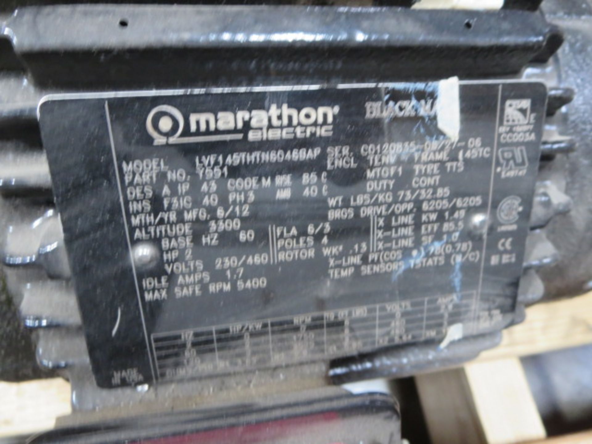 Marathon Max Guard Inverter Duty Motor, 3 Phase, 120Hz - Image 2 of 2