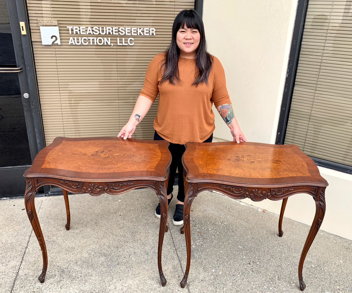 Pair of Marsquetry Inlaid Stands C. 1940's - Image 4 of 4