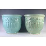 Pair of Nouveau Art Pottery Jardinieres