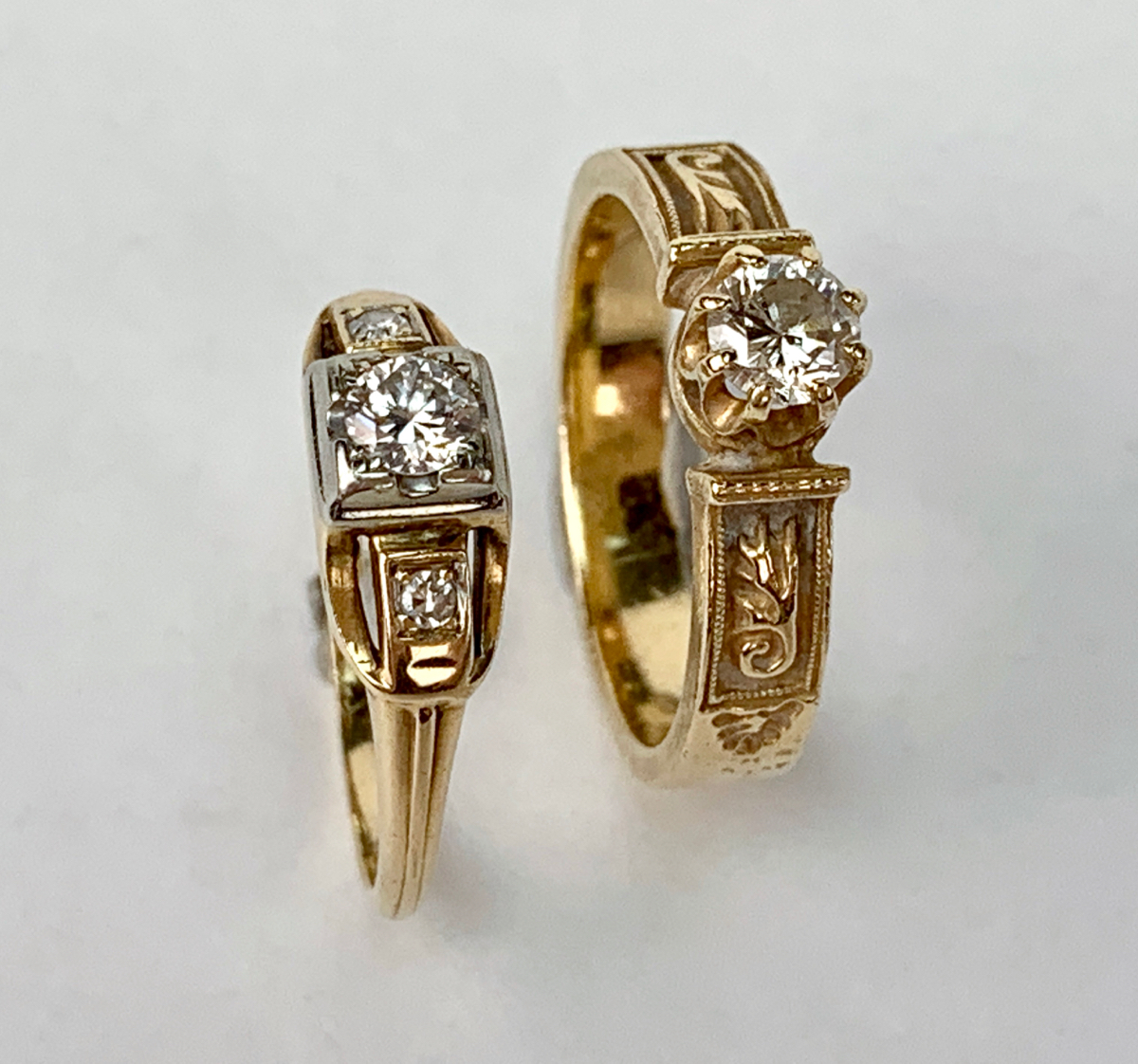 Two Ladies 14k Yellow Gold 20pts Diamond Rings - Image 3 of 3