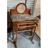 Antique Walnut Wash Stand & Towel Rack C. 1900