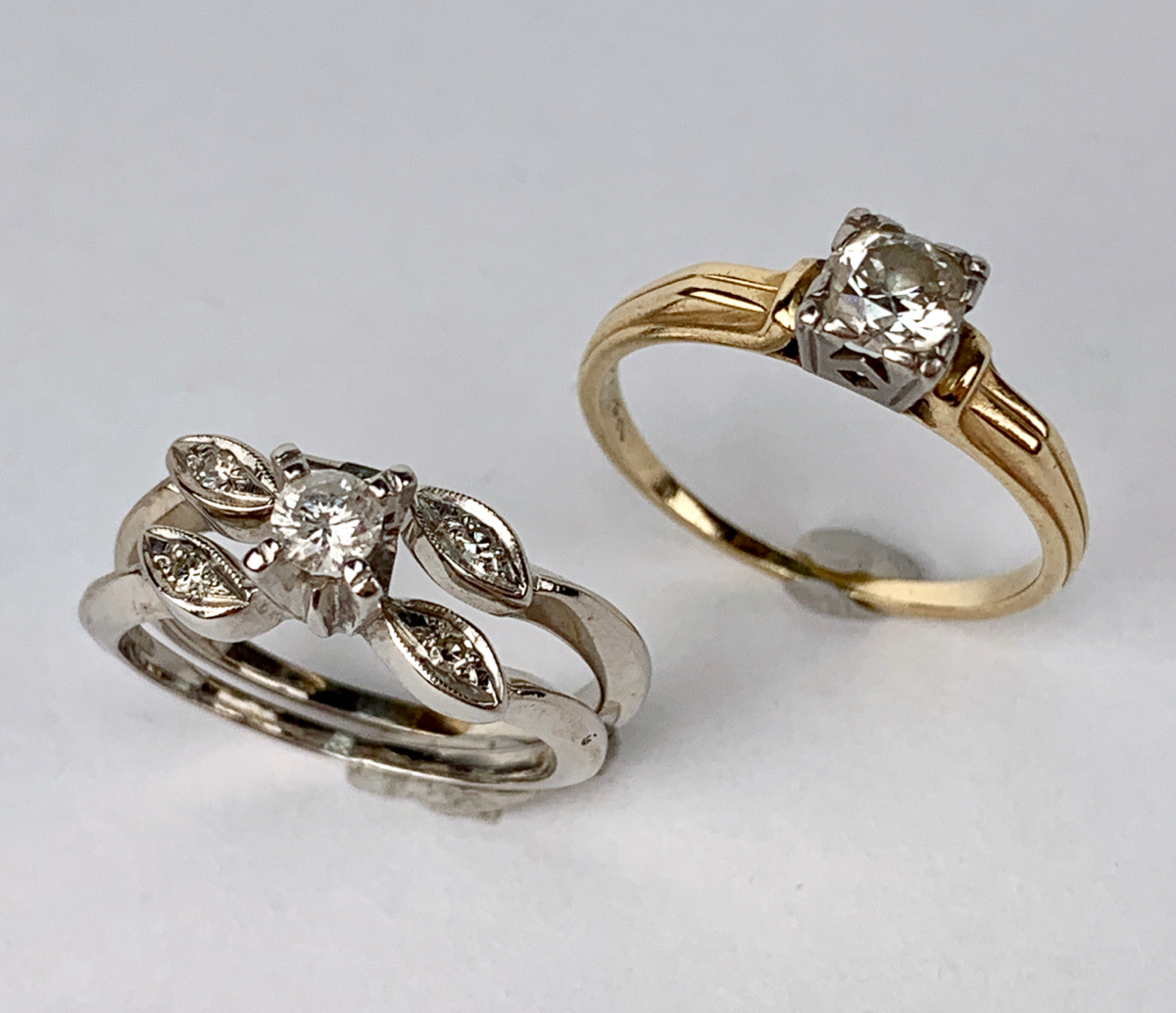 2 Ladies 14K Yellow & White Gold Diamond Rings - Image 5 of 5