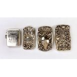 Group of 4 Antique Sterling Silver Match Safes