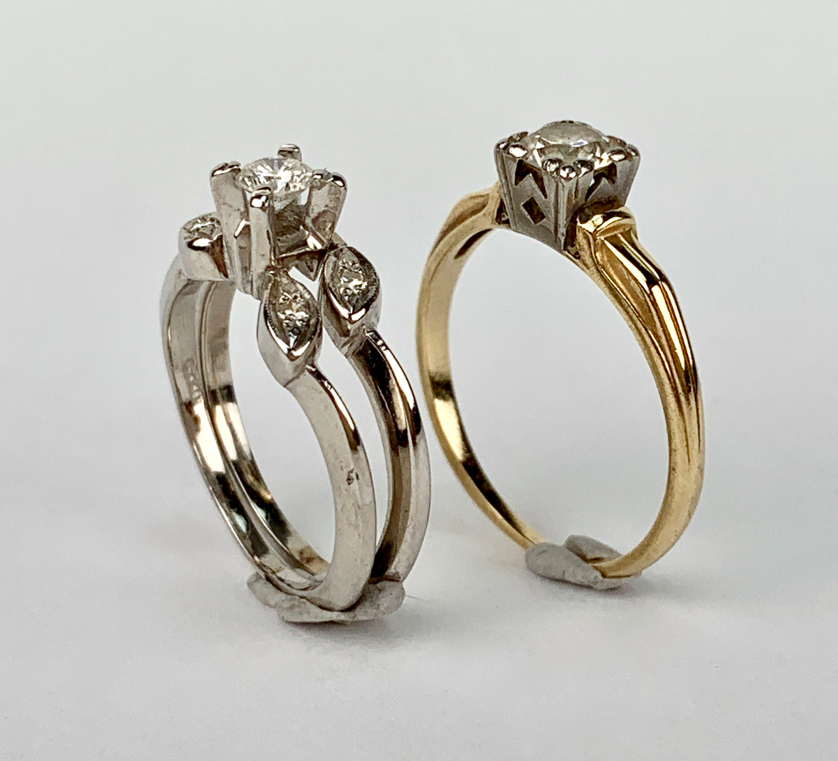 2 Ladies 14K Yellow & White Gold Diamond Rings - Image 2 of 5