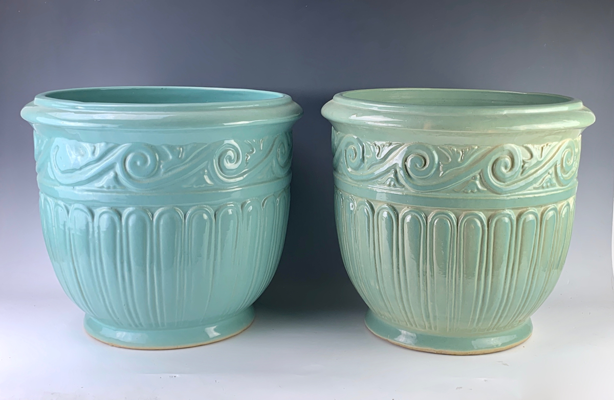 Pair of Nouveau Art Pottery Jardinieres - Image 2 of 3