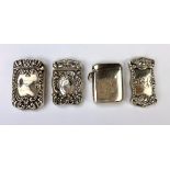 Group of 4 Antique Sterling Match Safes