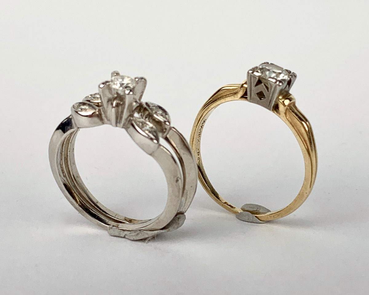 2 Ladies 14K Yellow & White Gold Diamond Rings - Image 3 of 5