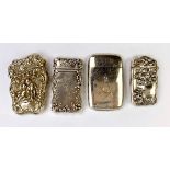 Group of 4 Antique Sterling Silver Match Safes