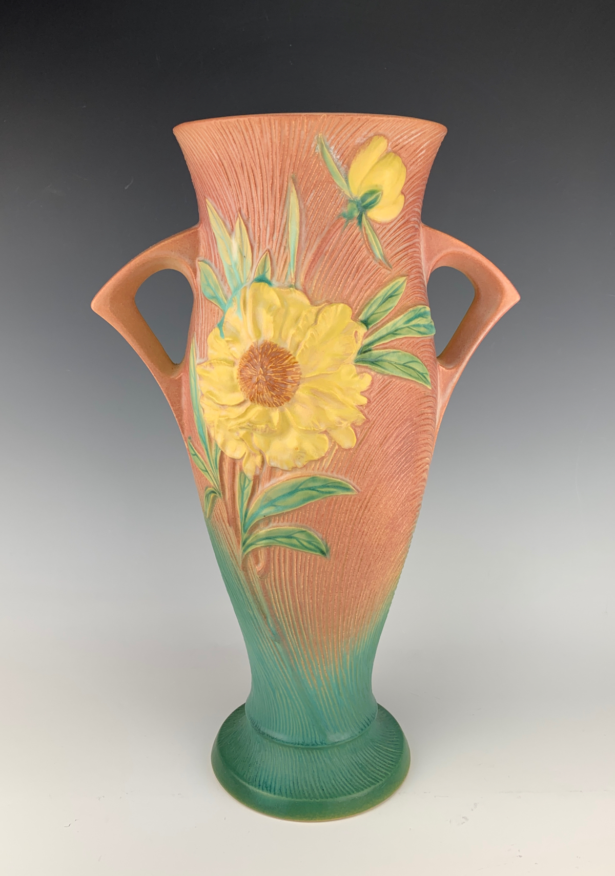 Roseville Peony Floor Vase in Pink Shape 70-18"