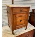 Marble Top & Oak Antique Cabinet C. 1910