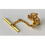 14k Gold Nugget and Diamond Tie Tac