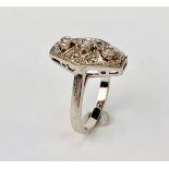 Ladies Vintage 14k White Gold 3 Diamond Ring
