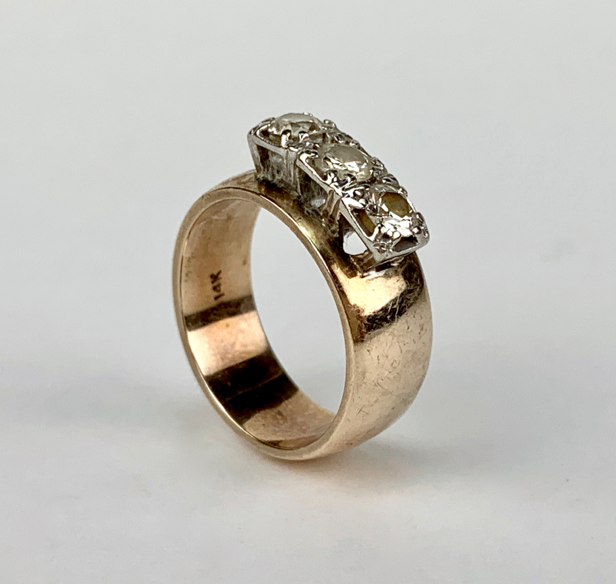 Ladie's 3 Diamond & 14k Yellow Gold 30pt Ring - Image 3 of 3